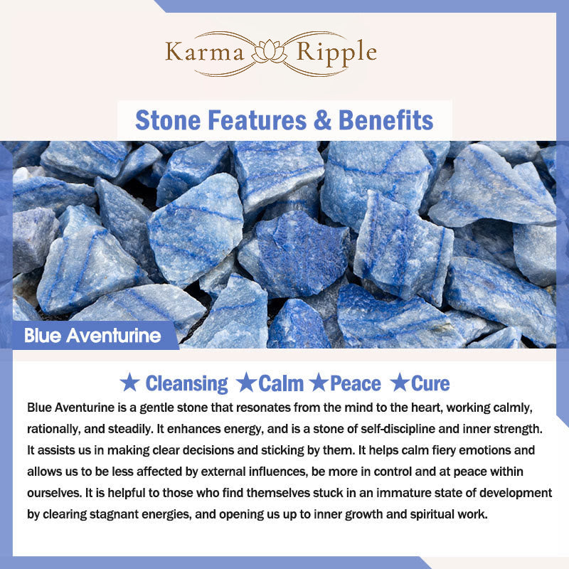 KarmaRipple's Authentic Blue Aventurine Gemstone Pearl Bead Balancing Bracelet p11