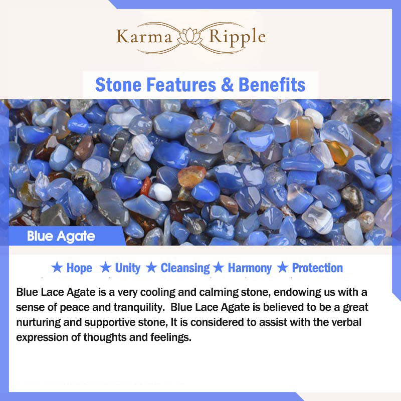 KarmaRipple's Blue Agate Tiger Eye Lava Rock Black Onyx Lazurite Bead Protection Leather Bracelet p17