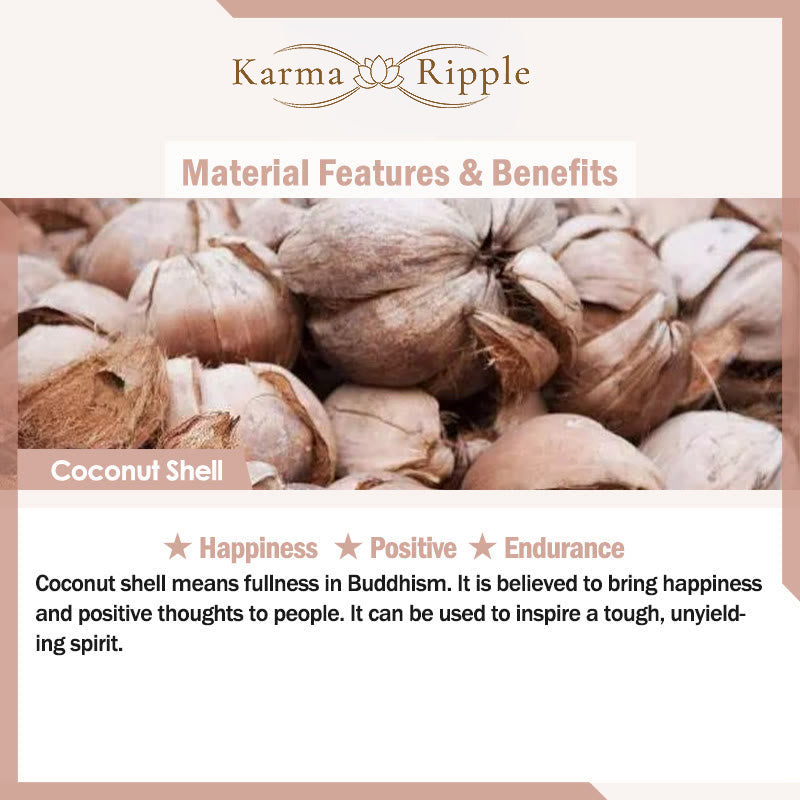 KarmaRipple's Tibetan Handmade Coconut Shell Schima Wood Great Bright Mantra Bronze Bead Balance Pendant Necklace p8