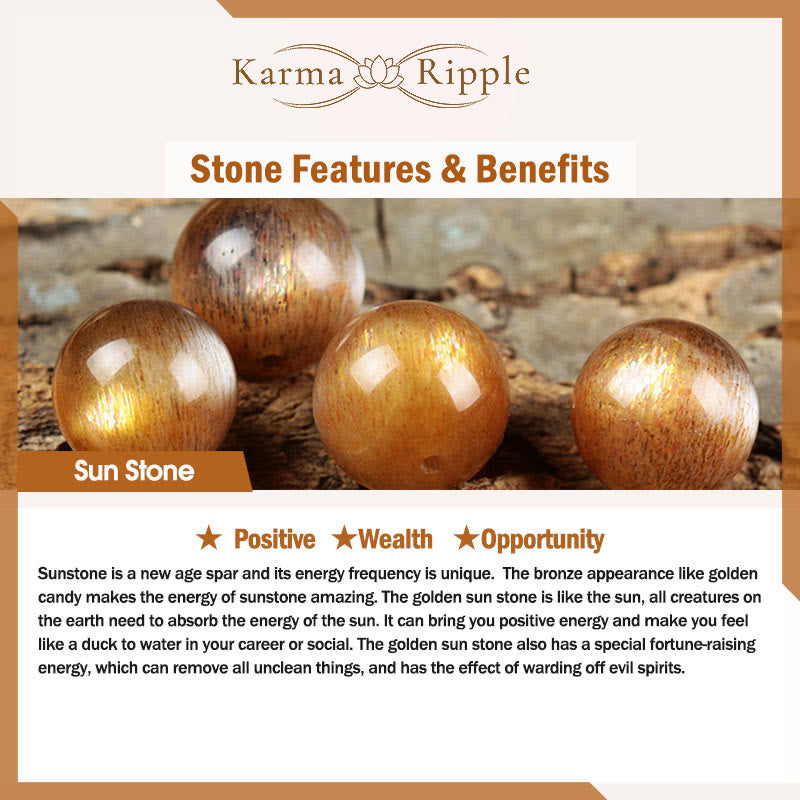 KarmaRipple's Authentic Sun Stone Gold Sandstone Wealth Positive Bracelet p15