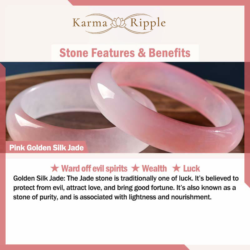 KarmaRipple's KarmaRipple's ink Golden Silk Jade Lotus Flower Wealth Pendant Necklace p7