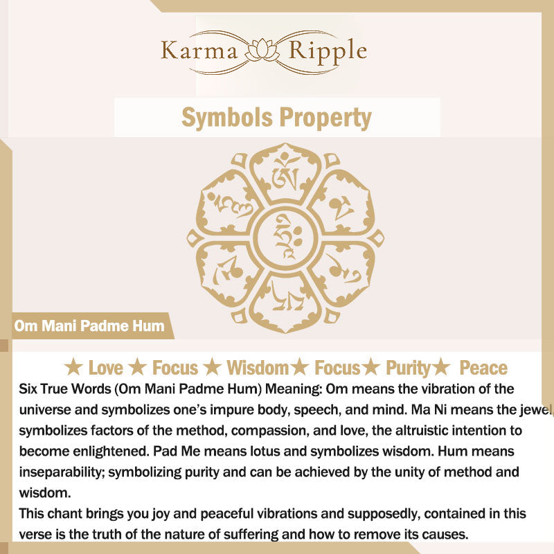 KarmaRipple's 925 Sterling Silver Om Mani Padme Hum Double Dorje Engraved Wisdom Cuff Bracelet Bangle p18