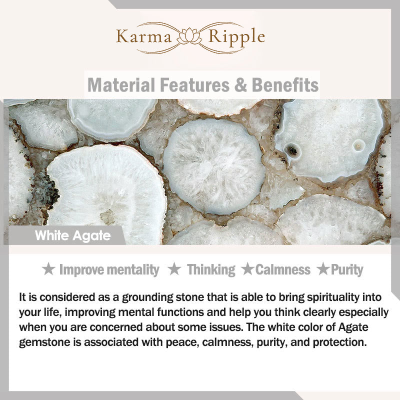 KarmaRipple's Authentic Ivory Agate Aquamarine Protection Bracelet p7