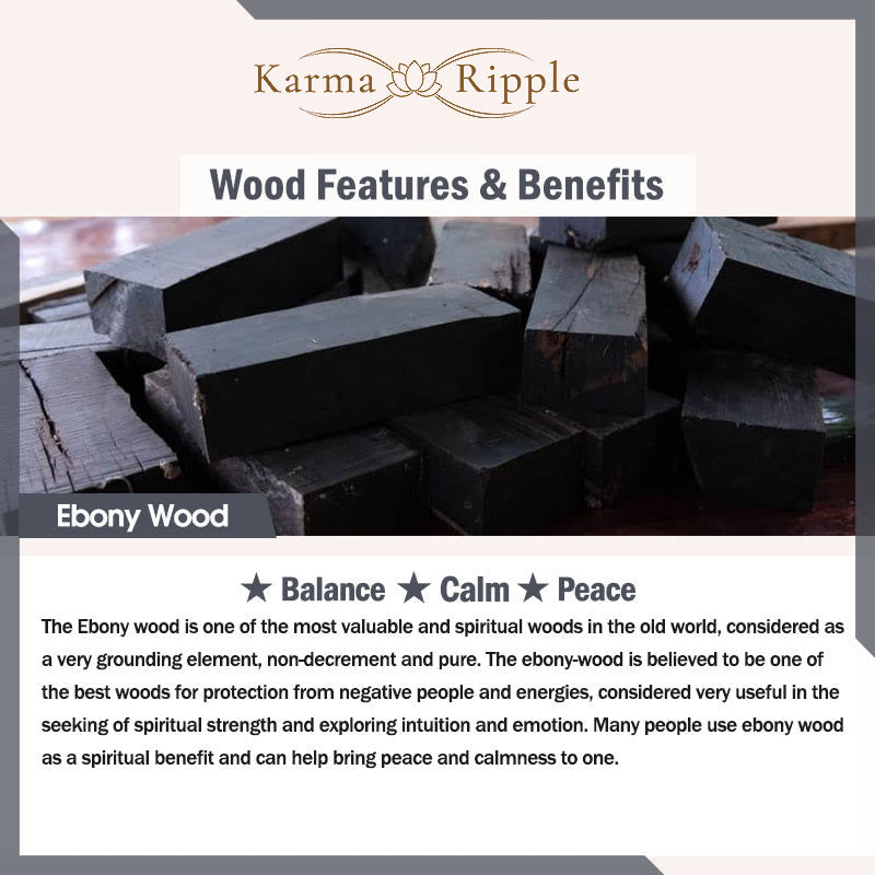 KarmaRipple's Calm Tibetan Ebony Wood Bronze Bracelet p7