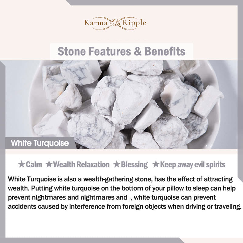 KarmaRipple's 108 Mala Beadwork Amethyst Ivory Turquoise OM Balancing Meditation Energy Bracelet p10