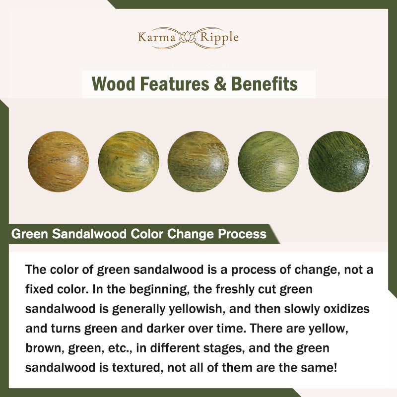 KarmaRipple's Green Sandalwood Bodhi Seed Lotus Soothing Double Wrap Bracelet p13