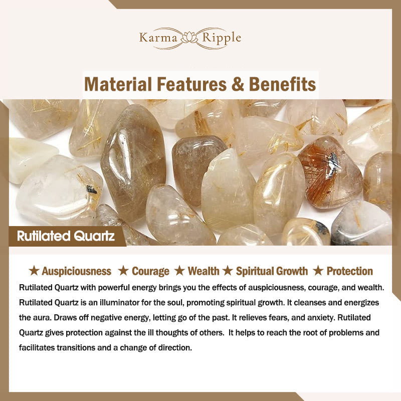 KarmaRipple's Authentic Rutilated Quartz Strawberry Quartz PiXiu Wealth Bracelet p10