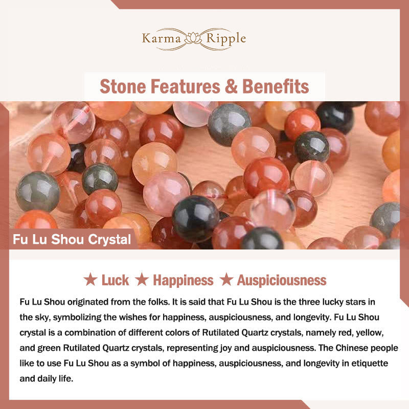 KarmaRipple's 14k Gold Plated Bronze Fu Lu Shou Gemstone Peach Moonstone Happiness Wealth Ring p7