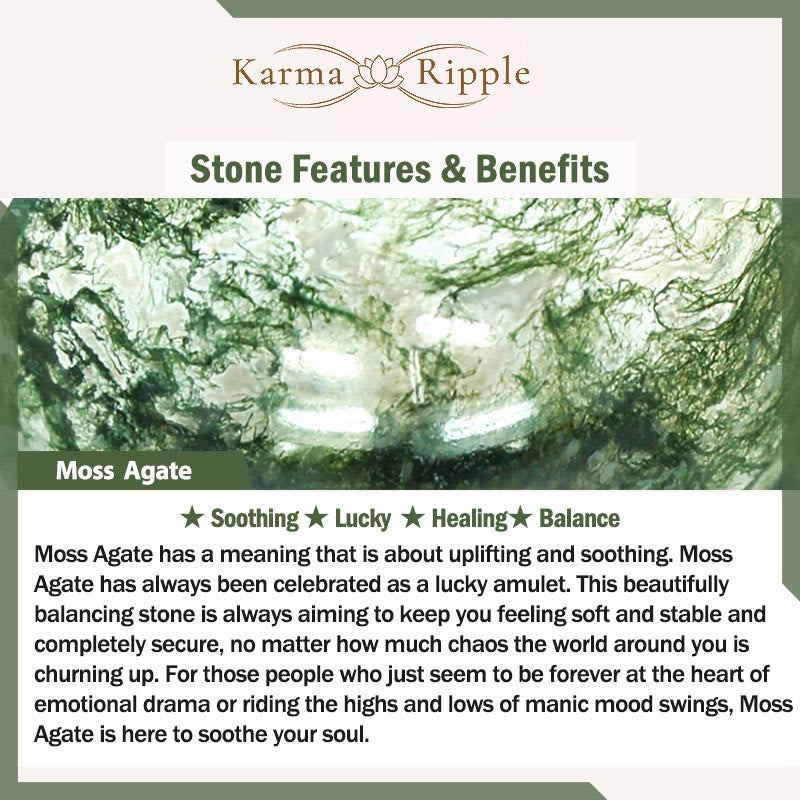 KarmaRipple's Ebony Wood Red Jasper Moss Agate Gemstone Bronze Peace Pair Bracelet p11