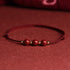 Three Cinnabar Bead / Dark Red / Bracelet(Wrist Circumference 14-18cm)