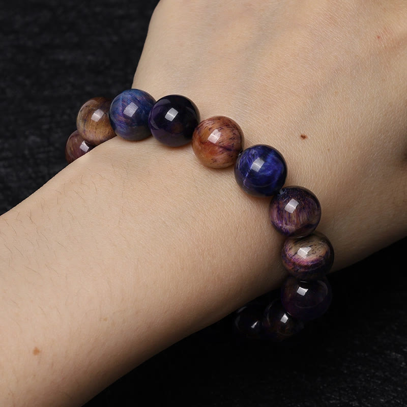 KarmaRipple's Authentic Purple Tiger Eye Protection Strength Bracelet p4