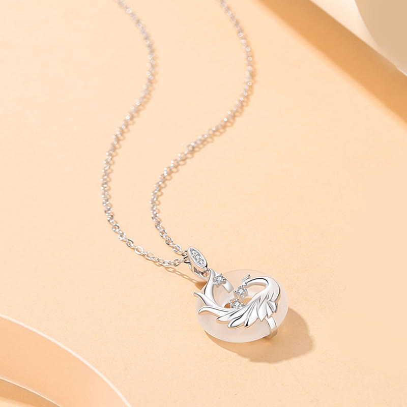 KarmaRipple's 925 Sterling Silver Year of the Dragon Authentic Black Onyx Chalcedony Dragon Phoenix Peace Buckle Protection Pendant Necklace p15