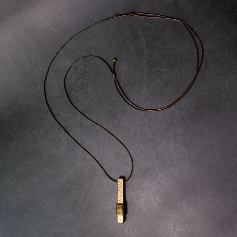 KarmaRipple's Vintage Textured Design Bronze Wealth Pendant Necklace p10