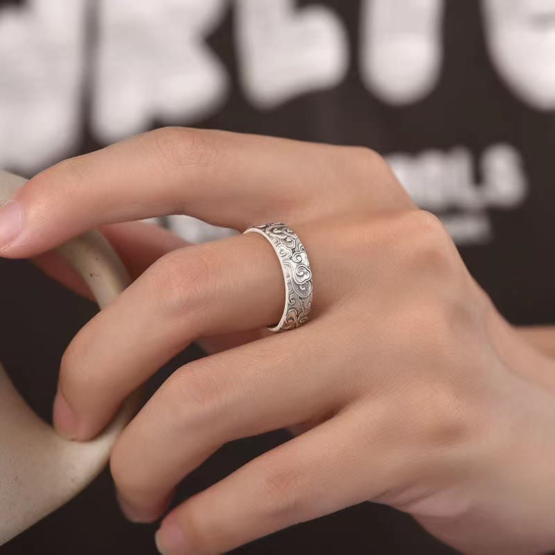 KarmaRipple's Vintage Auspicious Clouds Pattern Fortune Ring p7