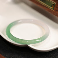 KarmaRipple's Authentic Ivory And Green Chalcedony Agate Positive Cuff Bracelet Bangle