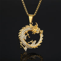 KarmaRipple's Chinese Zodiac Dragon Pattern Success Pendant Necklace