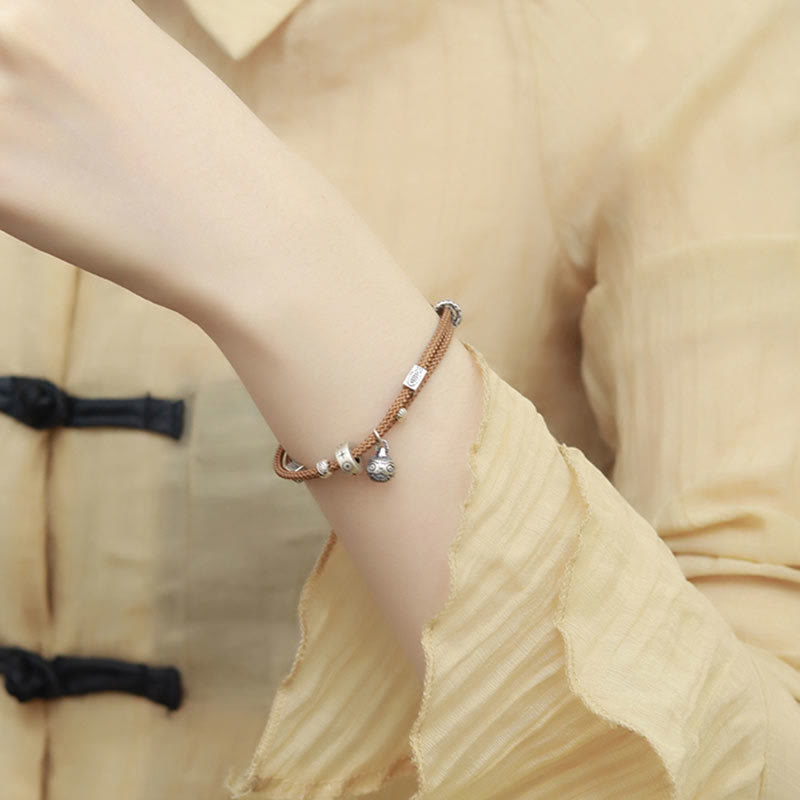 KarmaRipple's 925 Sterling Silver Gold Swallowing Beast Koi Fish Wealth Handcrafted Woven Bracelet p12