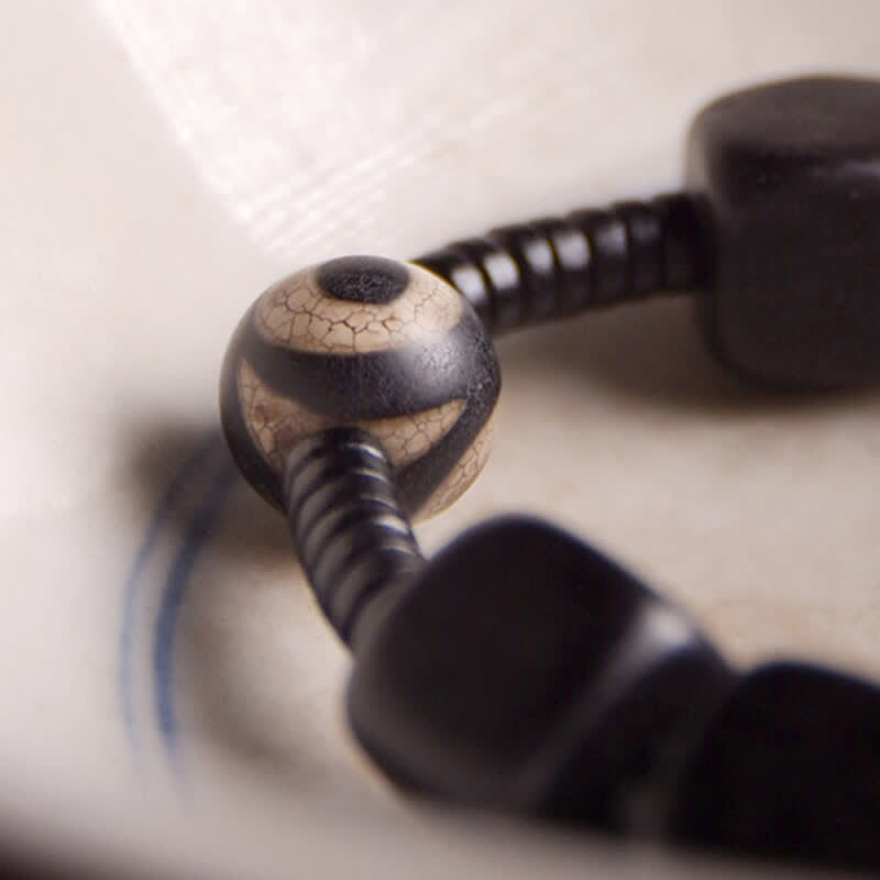 KarmaRipple's Tibetan Ebony Wood Dzi Bead Strength Bracelet p8