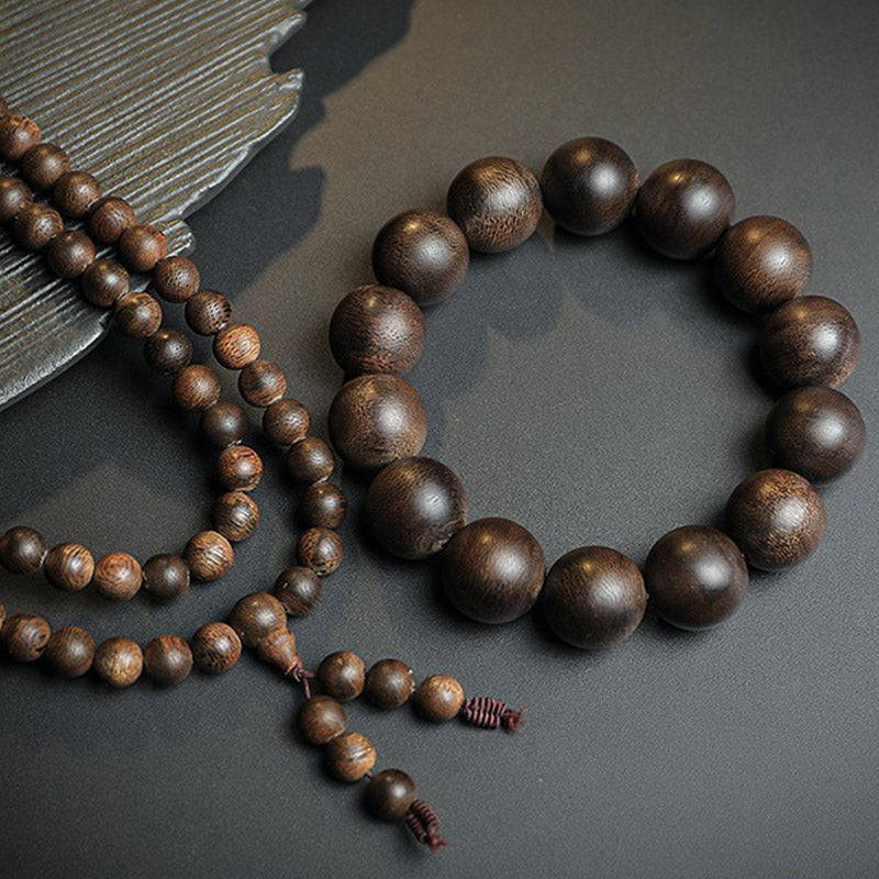 KarmaRipple's 108 Mala Beadwork Agarwood Peace Strength Calm Bracelet p11