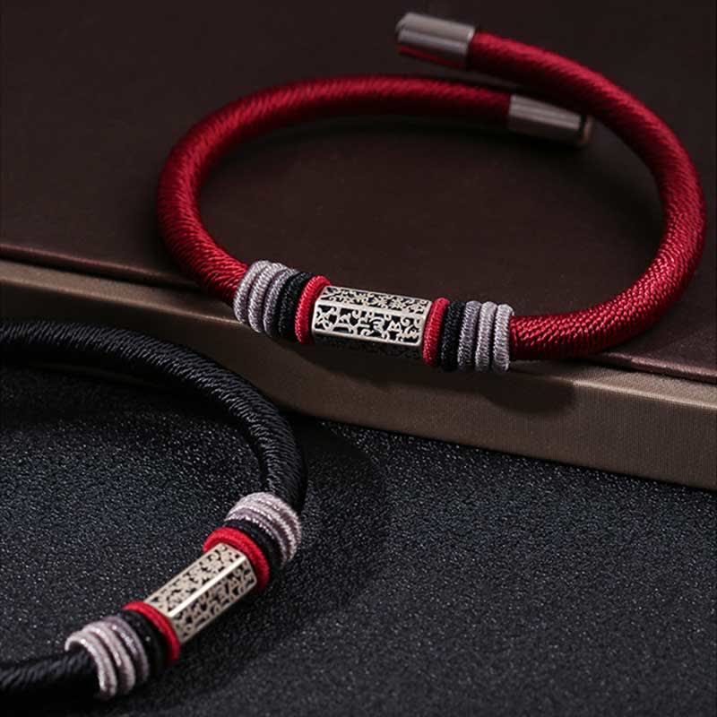 KarmaRipple's 925 Sterling Silver Om Mani Padme Hum Peace Red String Bracelet p14