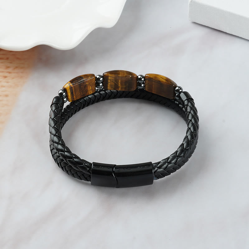 KarmaRipple's Authentic Tiger Eye Protection Willpower Magnetic Buckle Leather Bracelet p7