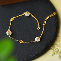 KarmaRipple's Peace Buckle Ivory Jade Fortune Bronze Bracelet