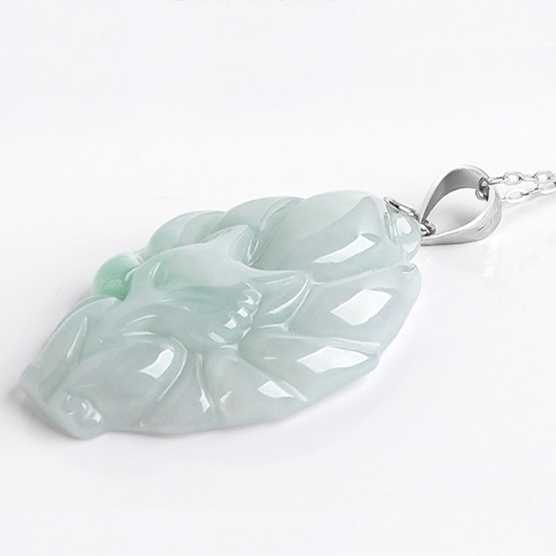 KarmaRipple's 925 Sterling Silver Authentic Jade Nine Tailed Fox Prosperity Pendant Necklace p7