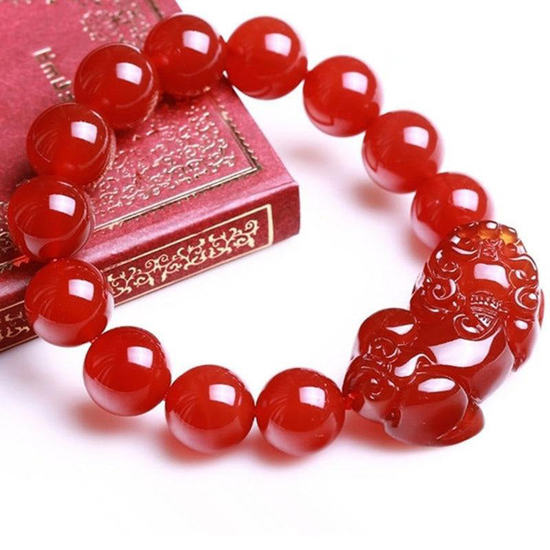 KarmaRipple's Red Agate Fortunate Pixiu Wealth Fortune Bracelet p11