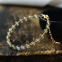KarmaRipple's Authentic Moonstone 14K Gold Balancing Positive Bracelet