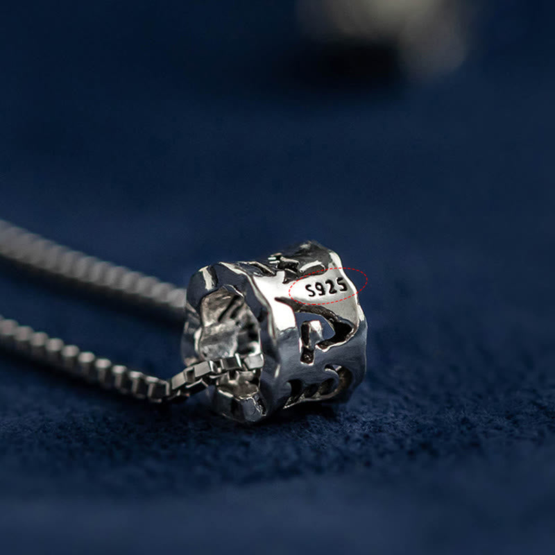 KarmaRipple's 925 Sterling Silver Tibetan Om Mani Padme Hum Engraved Love Focus Pendant Necklace p6