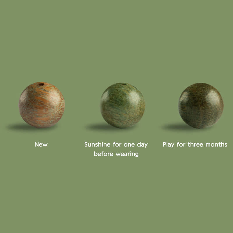 KarmaRipple's 108 Mala Beadwork Green Sandalwood Boxwood Lotus Positive Bracelet p24