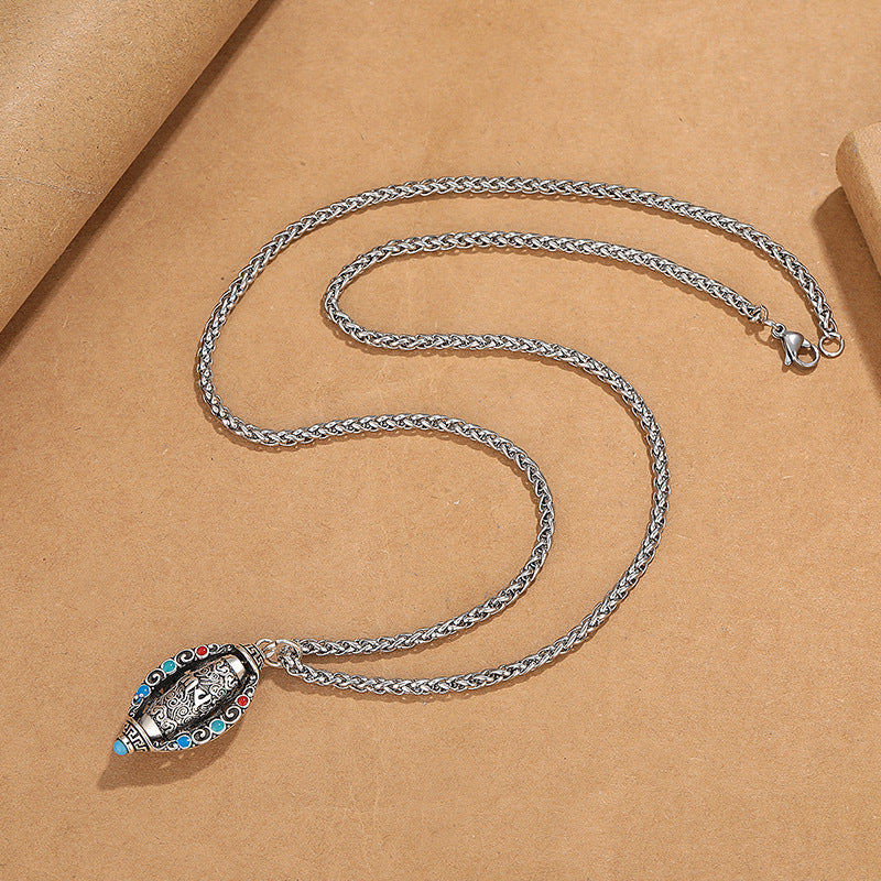 KarmaRipple's Tibetan Om Mani Padme Hum Purity Rotatable Pendant Necklace p3