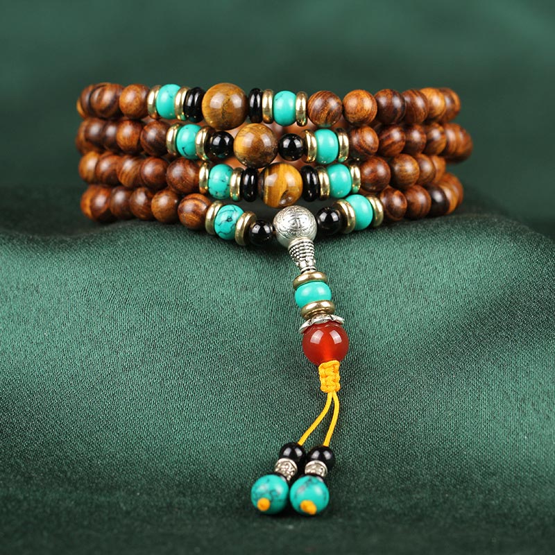 KarmaRipple's 108 Beadwork Rosewood Tiger Eye Mala Balancing Bracelet p9