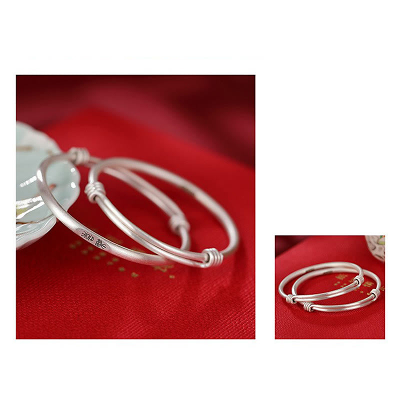 KarmaRipple's 999 Sterling Silver Peace And Joy Protection Kids Child Bracelet Bangle p11