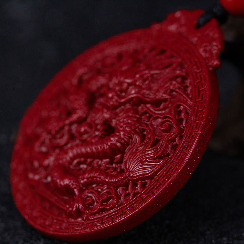 KarmaRipple's Year of the Dragon Authentic Cinnabar Dragon Protection Pendant Necklace p5