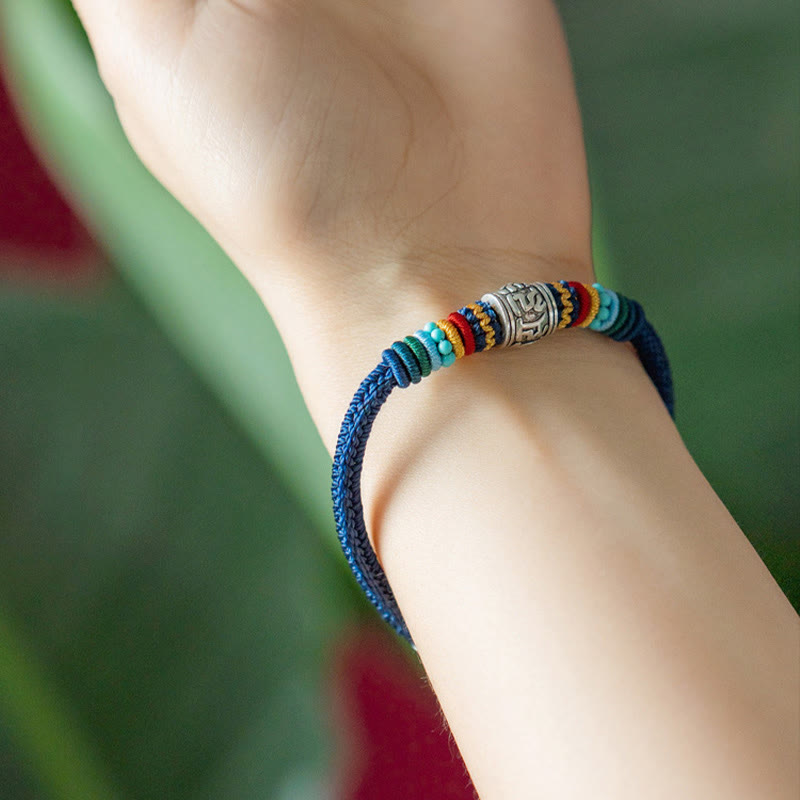 KarmaRipple's Handmade 925 Sterling Silver Tibetan Om Mani Padme Hum Purity Woven Bracelet p10