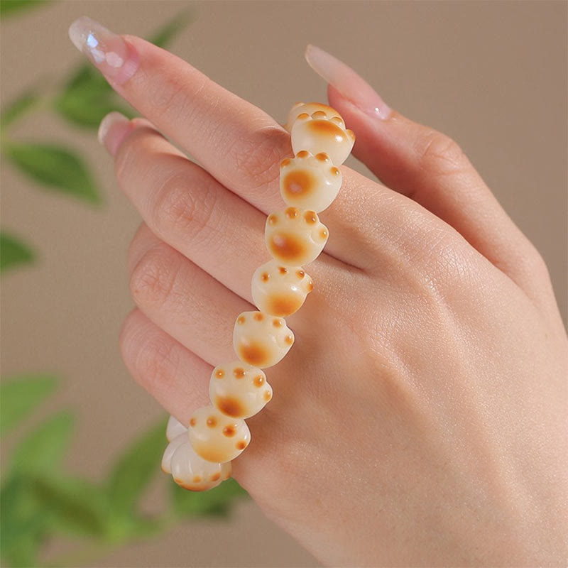 KarmaRipple's Cute Cat Paw Claw Bodhi Seed Peace Bracelet p15