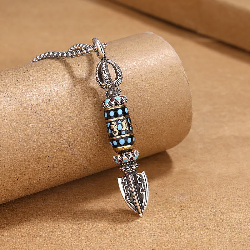 KarmaRipple's Tibetan Om Mani Padme Hum Protection Wealth Rotatable Pendant Necklace p8