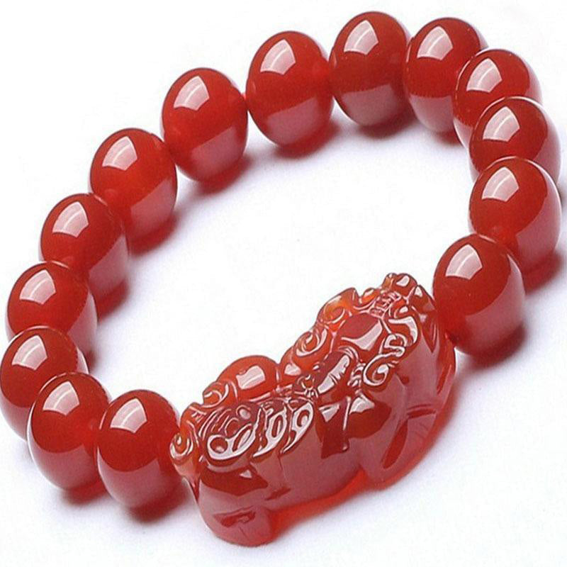 KarmaRipple's Red Agate Fortunate Pixiu Wealth Fortune Bracelet p2