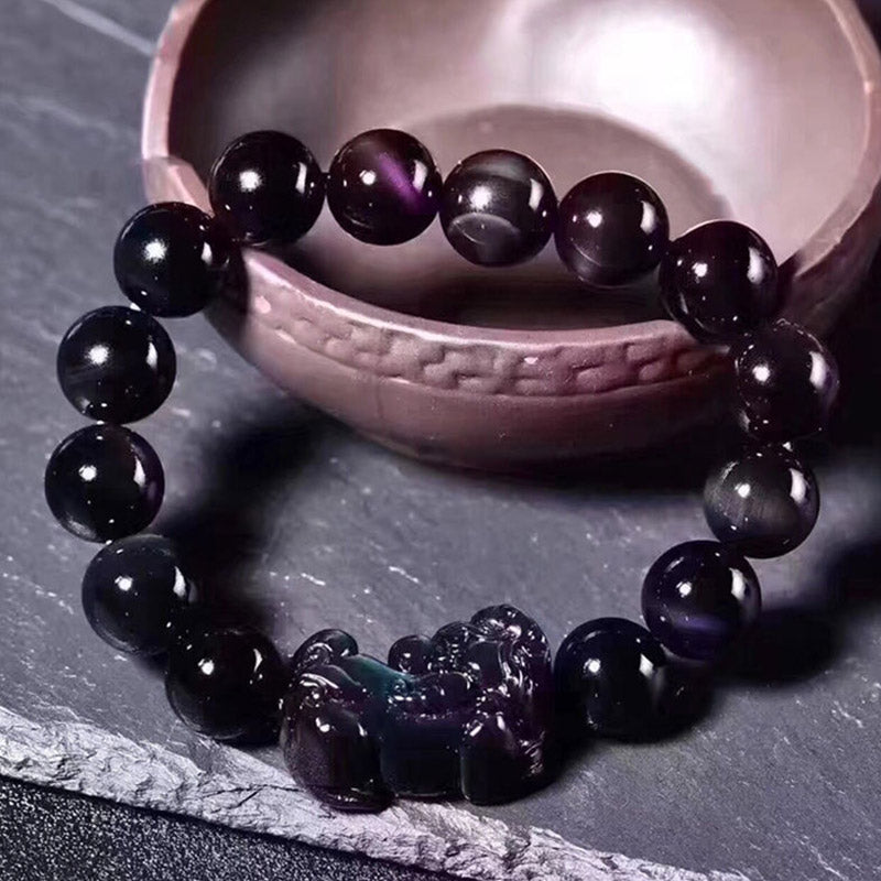 KarmaRipple's FengShui PiXiu Rainbow Obsidian Fortune Bracelet p5