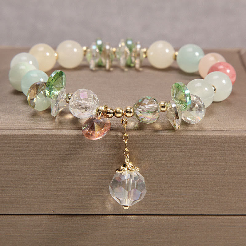 KarmaRipple's Cat's Eye Pink Gemstone Peace Talisman Bracelet p9