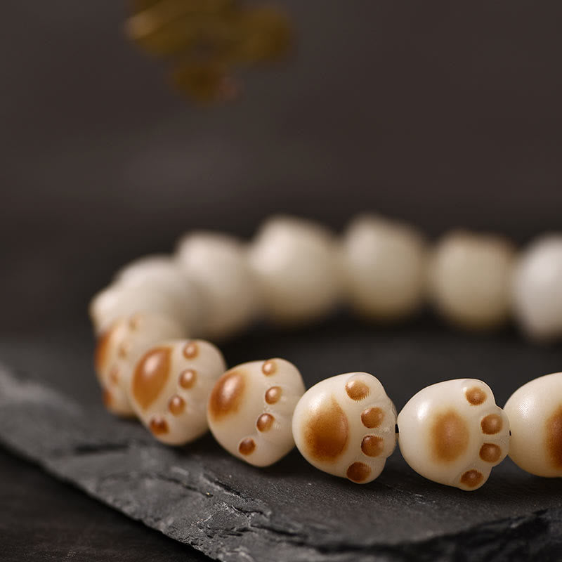 KarmaRipple's Cute Cat Paw Claw Bodhi Seed Peace Bracelet p11