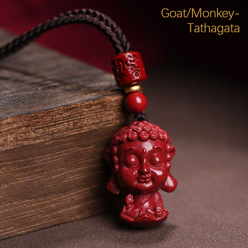 KarmaRipple's Chinese Zodiac Natal Buddha Authentic Cinnabar Amulet Keep Away Evil Spirits Pendant Necklace p34