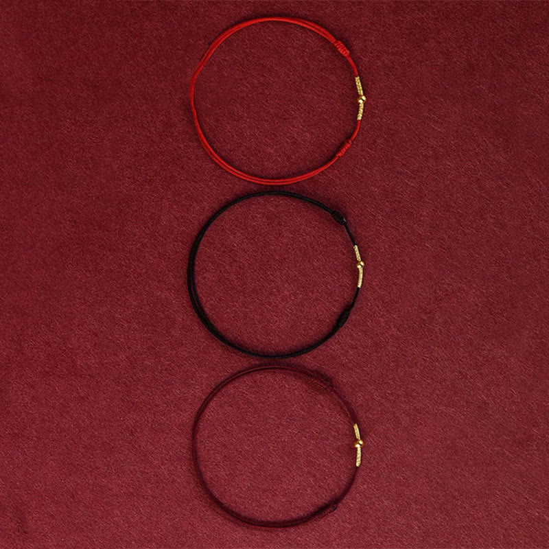 KarmaRipple's 925 Sterling Silver Golden Bead Protection Woven Rope Bracelet Anklet p5