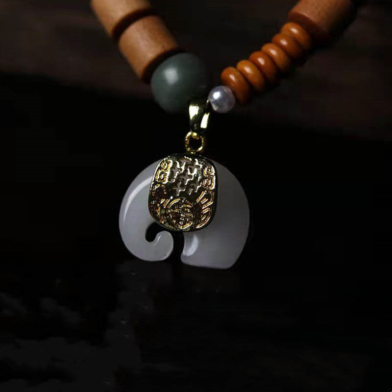 KarmaRipple's Sandalwood Jade Elephant Protection Bracelet p10