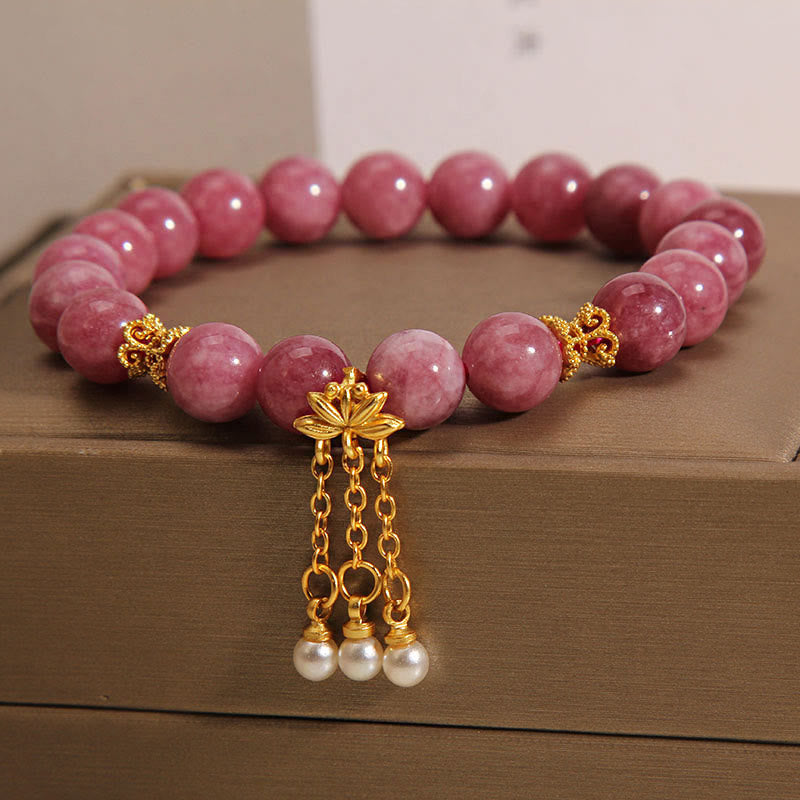 KarmaRipple's Pink Tourmaline Lotus Flower Positive Bracelet p6