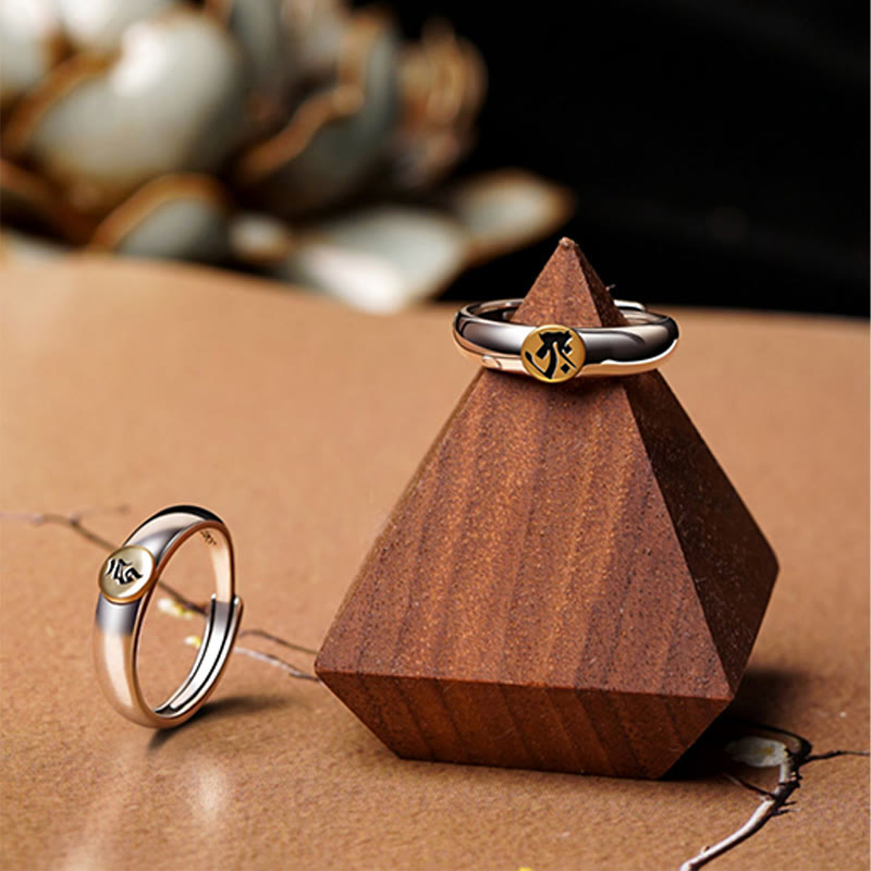 KarmaRipple's Tibetan Om Mani Padme Hum Carved Chinese Zodiac Natal Buddha Peace Ring p43