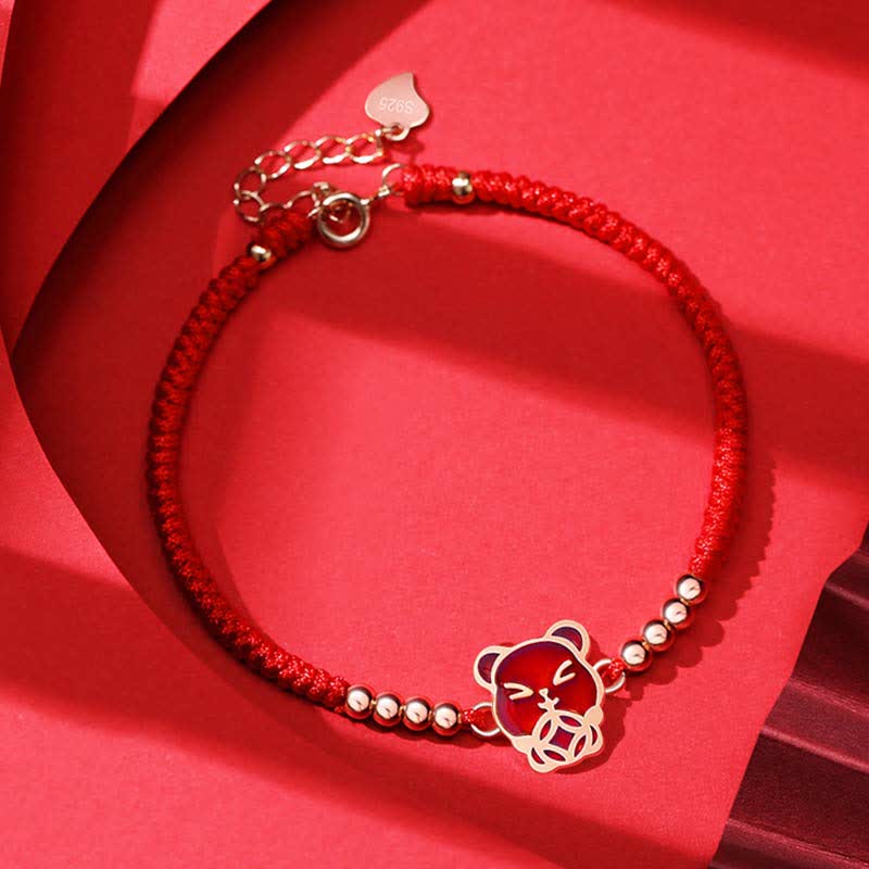 KarmaRipple's 925 Sterling Silver Chinese Zodiac Fortune Faith Discolor Red String Bracelet p28