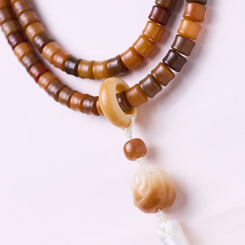 KarmaRipple's 108 Mala Beadwork Bodhi Seed Buddha Hand Lotus Engraved Balance Bracelet p5