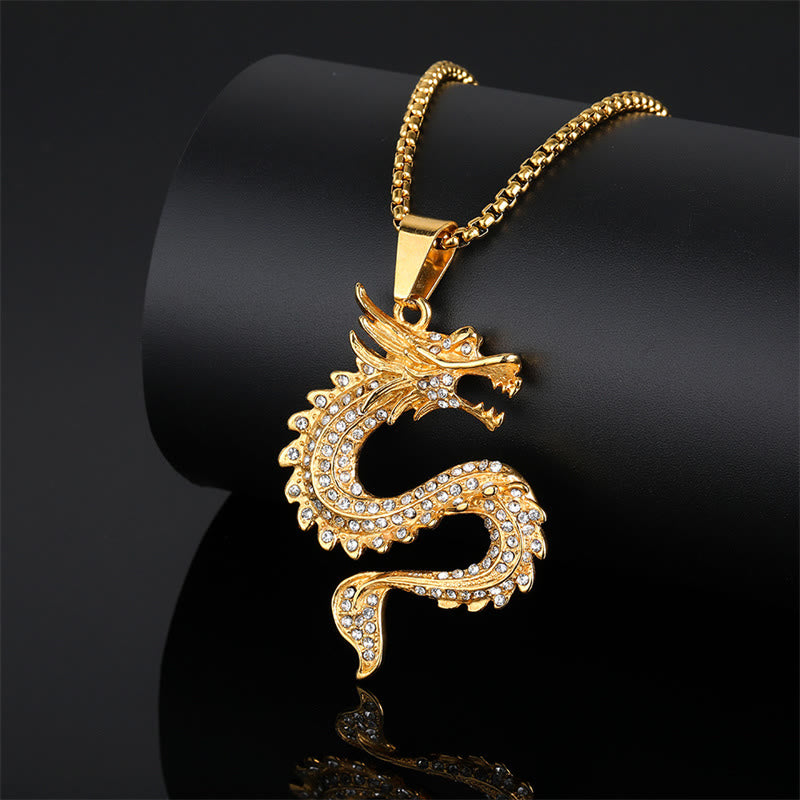 KarmaRipple's Chinese Zodiac Dragon Zircon Protection Pendant Necklace p2